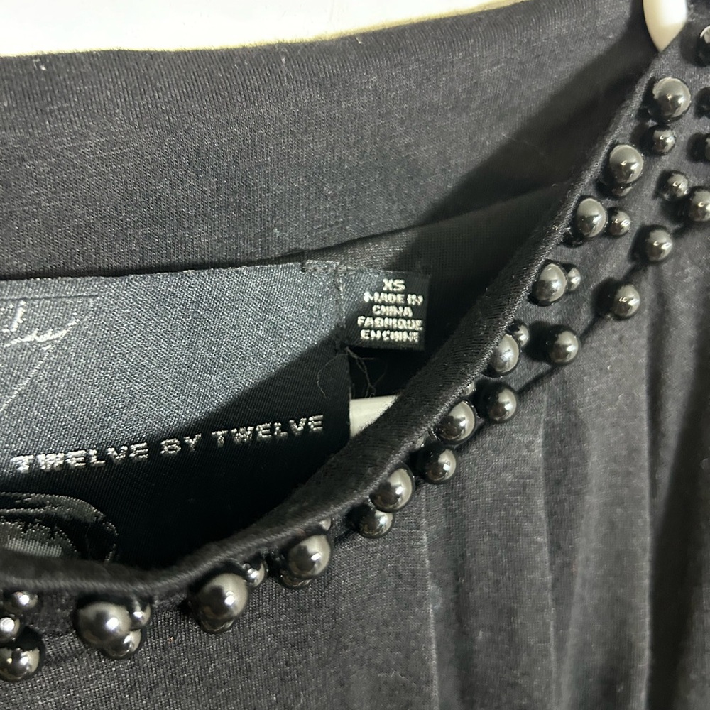 Twelve by twelve Elegant Black Dress with Beaded Accents (without belt ) - Picture 5 of 12